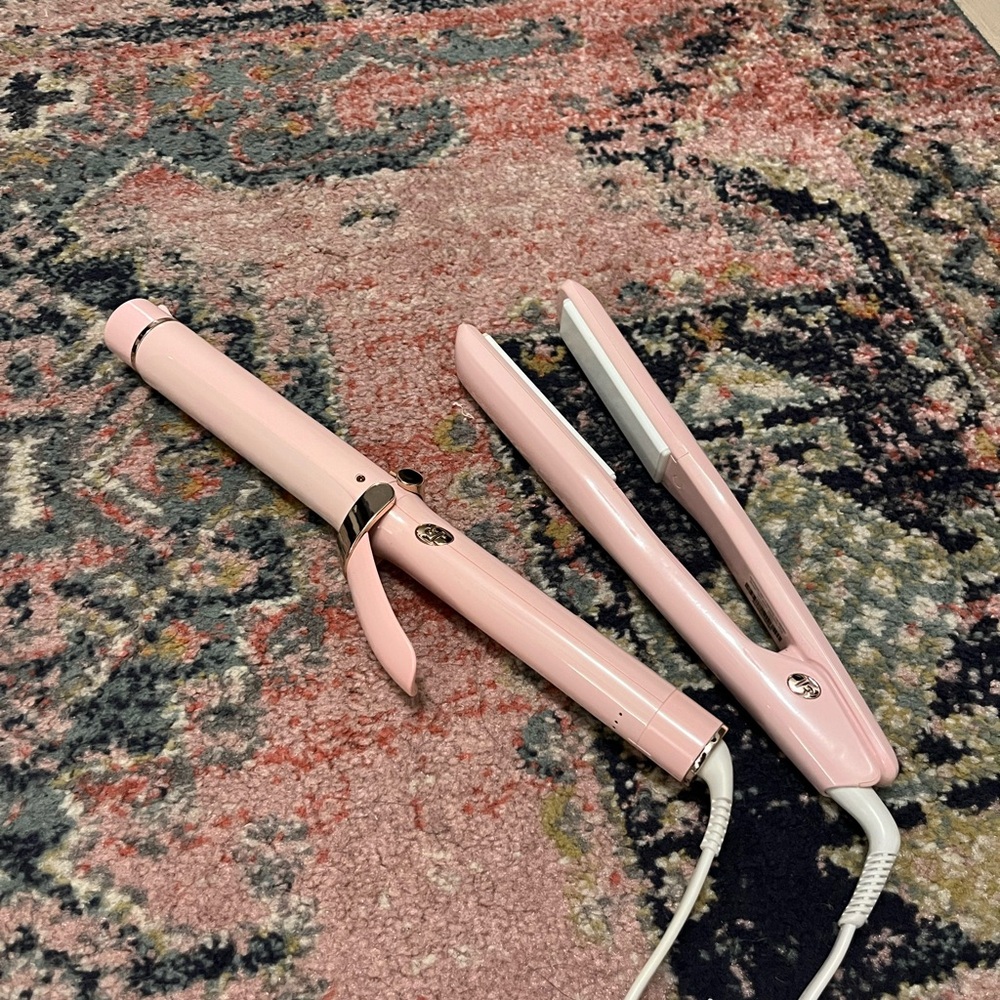 T3 set curling iron & 1 inch flat iron set